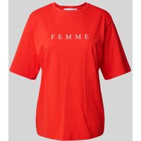 Selected Femme Oversized T-Shirt mit Label-Print Modell 'VILJA' in Rot, Größe L von Selected Femme