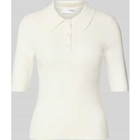 Selected Femme Poloshirt mit 1/2-Ärmel Modell 'HELEN' in Offwhite, Größe M von Selected Femme