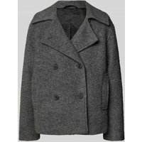 Selected Femme Regular Fit Wolljacke mit doppelreihiger Knopfleiste Modell 'ALMA' in Dunkelgrau, Größe 40 von Selected Femme