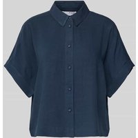 Selected Femme Relaxed Fit Bluse aus Viskose-Leinen-Mix Modell 'VIVA' in Dunkelblau, Größe 34 von Selected Femme