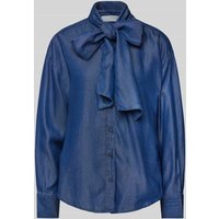 Selected Femme Relaxed Fit Schluppenbluse in Denim-Optik Modell 'JANNA' in Jeansblau, Größe 40 von Selected Femme