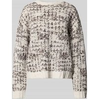 Selected Femme Relaxed Fit Strickpullover aus Baumwoll-Woll-Mix Modell 'LINDSAY' in Offwhite, Größe M von Selected Femme