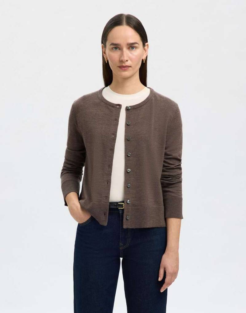 Selected Femme - Strickjacke in der Farbe Delicioso-Brown von Selected Femme