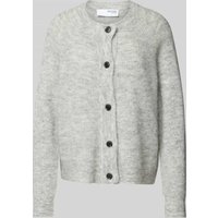 Selected Femme Cardigan mit Knopfleiste Modell 'LULU' in Hellgrau Melange, Größe S von Selected Femme