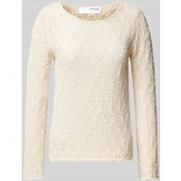 Selected Femme Strickpullover mit Rundhalsausschnitt Modell 'NIVA' in Offwhite, Größe M von Selected Femme