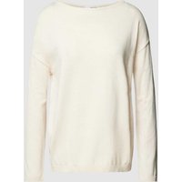 Selected Femme Strickpullover mit U-Boot-Ausschnitt Modell 'BERGA' in Ecru Melange, Größe M von Selected Femme