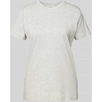 Selected Femme T-Shirt in Melange-Optik mit Rundhalsausschnitt in Hellgrau, Größe L von Selected Femme