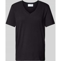Selected Femme T-Shirt mit V-Ausschnitt Modell 'ESSENTIAL' in Black, Größe M von Selected Femme