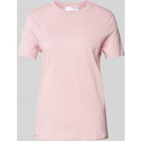 Selected Femme T-Shirt mit geripptem Rundhalsausschnitt in Rose, Größe M von Selected Femme