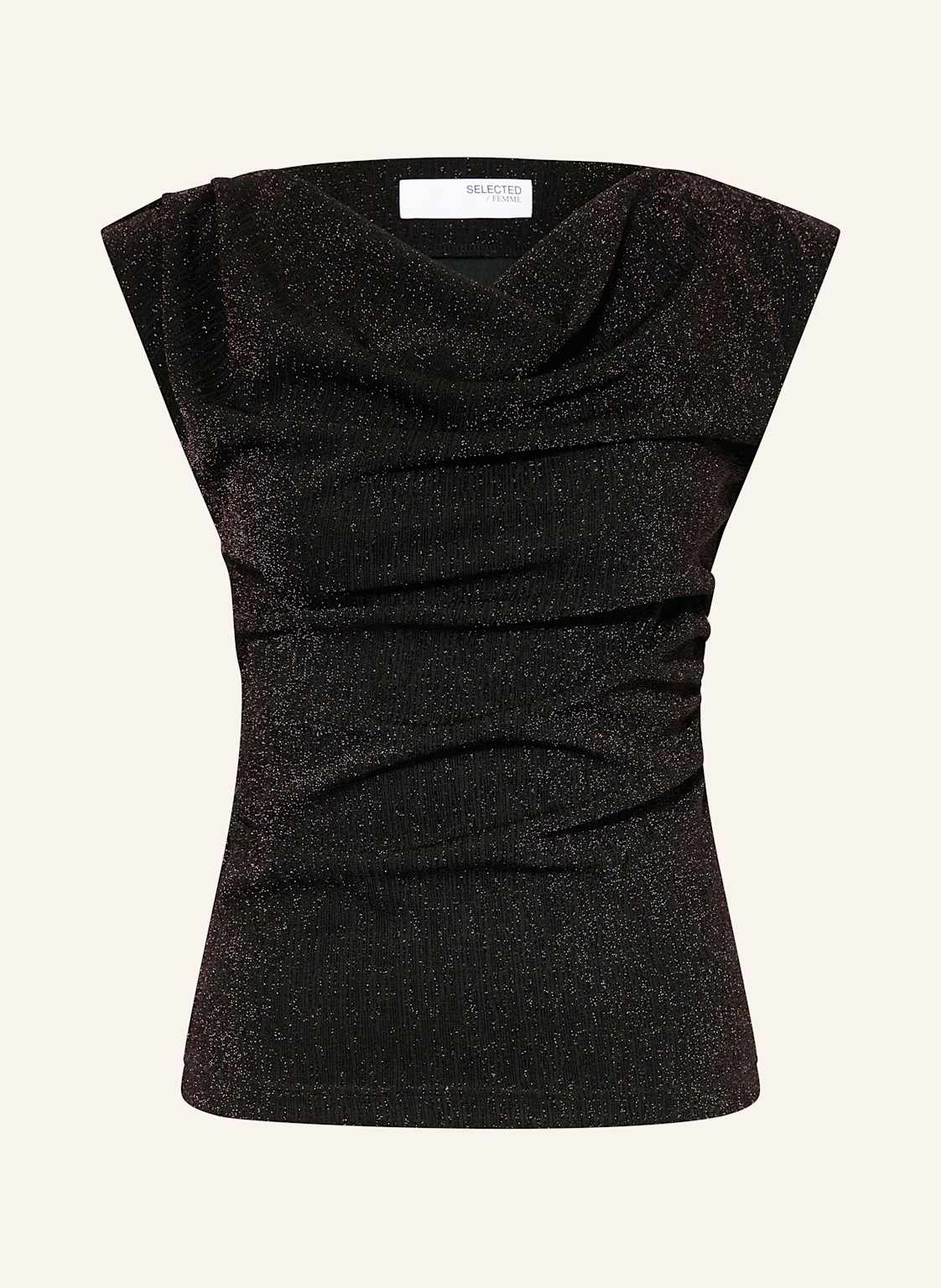 Selected Femme Top Mit Glitzergarn braun von Selected Femme