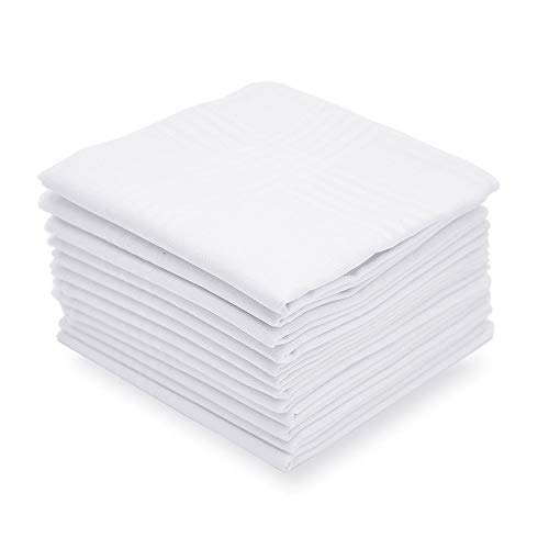 Selected Hanky Men's Handkerchiefs 100% Cotton White with Stripe Pack of 12 Hankies von Selected Hanky