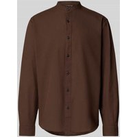SELECTED HOMME Regular Fit Freizeithemd aus Baumwoll-Leinen-Mix Modell 'REGNEW' in Dunkelbraun, Größe XXL von Selected Homme