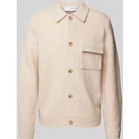 SELECTED HOMME Hemdjacke mit Brusttasche Modell 'NEALY' in Offwhite, Größe L von Selected Homme