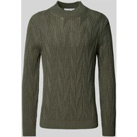 SELECTED HOMME Oversized Strickpullover mit gerippten Abschlüssen Modell 'CARIS' in Khaki, Größe XXL von Selected Homme