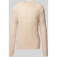 SELECTED HOMME Oversized Strickpullover mit gerippten Abschlüssen Modell 'CARIS' in Offwhite, Größe M von Selected Homme