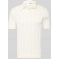 SELECTED HOMME Poloshirt in Strick-Optik Modell 'WELLS' in Offwhite, Größe L von Selected Homme
