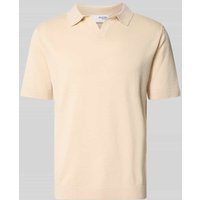 SELECTED HOMME Regular Fit Poloshirt aus Baumwoll-Leinen-Mix Modell 'MATTIS' in Offwhite, Größe XXL von Selected Homme
