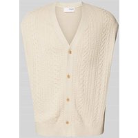 SELECTED HOMME Pullunder mit Zopfmuster in Offwhite, Größe M von Selected Homme