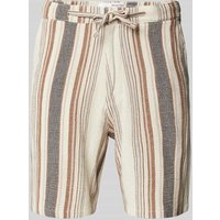 SELECTED HOMME Regular Fit Bermudas mit Strukturmuster Modell 'BRODY' in Hellbraun, Größe M von Selected Homme