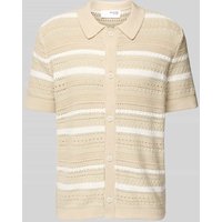 SELECTED HOMME Regular Fit Freizeithemd mit Polokragen Modell 'PALO' in Offwhite, Größe XXL von Selected Homme