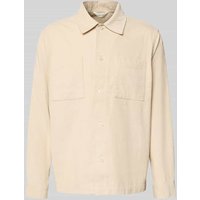 SELECTED HOMME Regular Fit Hemdjacke aus reiner Baumwolle Modell 'REGTATE' in Offwhite, Größe M von Selected Homme