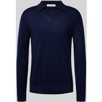 SELECTED HOMME Regular Fit Poloshirt aus reiner Wolle Modell 'TRAY' in Dunkelblau, Größe L von Selected Homme