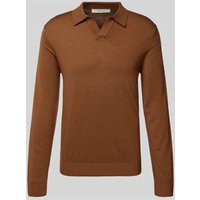SELECTED HOMME Regular Fit Poloshirt aus reiner Wolle Modell 'TRAY' in Kupfer, Größe M von Selected Homme