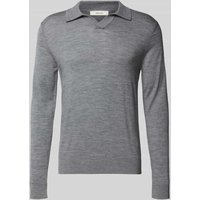 SELECTED HOMME Regular Fit Poloshirt aus reiner Wolle Modell 'TRAY' in Mittelgrau, Größe XXL von Selected Homme