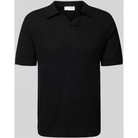 SELECTED HOMME Regular Fit Poloshirt aus Baumwoll-Leinen-Mix Modell 'LINO' in Black, Größe XL von Selected Homme