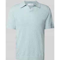 SELECTED HOMME Regular Fit Poloshirt aus Baumwoll-Leinen-Mix Modell 'LINO' in Hellblau, Größe L von Selected Homme