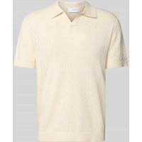 SELECTED HOMME Regular Fit Poloshirt in Häkel-Optik Modell 'LINO' in Offwhite, Größe S von Selected Homme