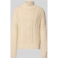 SELECTED HOMME Regular Fit Rollkragenpullover aus reiner Baumwolle Modell 'UFFE' in Offwhite, Größe XXL von Selected Homme