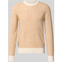SELECTED HOMME Regular Fit Strickpullover mit Alpaka-Woll-Mix Modell 'RAI' in Mittelbraun, Größe XXL von Selected Homme