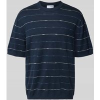 SELECTED HOMME Regular Fit Strickshirt aus Baumwoll-Leinen-Mix Modell 'BERG SUN' in Marine, Größe L SELECTED HOMME Regular Fit Strickshirt aus Baumwoll-Leinen-Mix Modell 'BERG SUN' in Marine, Größe L von Selected Homme