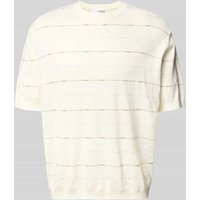SELECTED HOMME Regular Fit Strickshirt aus Baumwoll-Leinen-Mix Modell 'BERG SUN' in Sand, Größe XL von Selected Homme