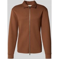 SELECTED HOMME Regular Fit Sweatjacke aus Viskose-Mix Modell 'EMANUEL' in Camel, Größe XXL von Selected Homme