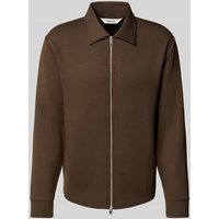 SELECTED HOMME Regular Fit Sweatjacke aus Viskose-Mix Modell 'EMANUEL' in Dunkelbraun, Größe XXL von Selected Homme
