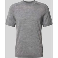 SELECTED HOMME Regular Fit T-Shirt aus reiner Wolle in Mittelgrau, Größe XXL von Selected Homme