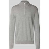SELECTED HOMME Regular Fit Troyer aus reiner Baumwolle Modell 'BERG' in Hellgrau Melange, Größe XXL von Selected Homme
