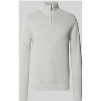SELECTED HOMME Regular Fit Troyer aus reiner Baumwolle Modell 'DANE' in Hellgrau Melange, Größe XXL von Selected Homme