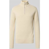 SELECTED HOMME Regular Fit Troyer aus reiner Baumwolle Modell 'DANE' in Offwhite, Größe S von Selected Homme