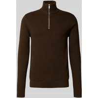SELECTED HOMME Regular Fit Troyer aus reiner Baumwolle Modell 'DANE' in Schoko, Größe S von Selected Homme