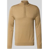 SELECTED HOMME Regular Fit Troyer aus reiner Merinowolle Modell 'TRAY' in Beige, Größe M von Selected Homme