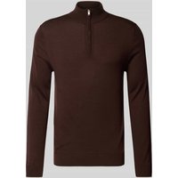 SELECTED HOMME Regular Fit Troyer aus reiner Wolle Modell 'TRAY' in Mittelbraun, Größe XXL von Selected Homme