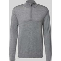 SELECTED HOMME Regular Fit Troyer aus reiner Wolle Modell 'TRAY' in Mittelgrau Melange, Größe XXL von Selected Homme