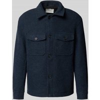 SELECTED HOMME Regular Fit Wolljacke mit Umlegekragen Modell 'MITCH' in Marine Melange, Größe XXL von Selected Homme