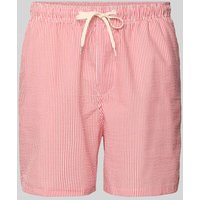 SELECTED HOMME Relaxed Fit Badeshorts mit Strukturmuster Modell 'COOPER' in Hellrot, Größe XXL von Selected Homme