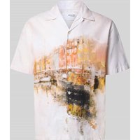 SELECTED HOMME Relaxed Fit Freizeithemd aus reiner Baumwolle in Offwhite, Größe M von Selected Homme