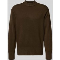 SELECTED HOMME Relaxed Fit Strickpullover aus Woll-Kaschmir-Mix Modell 'Calle' in Dunkelbraun, Größe M von Selected Homme