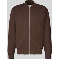 SELECTED HOMME Relaxed Fit Sweatjacke aus Baumwoll-Mix Modell 'MACK' in Schoko, Größe L von Selected Homme
